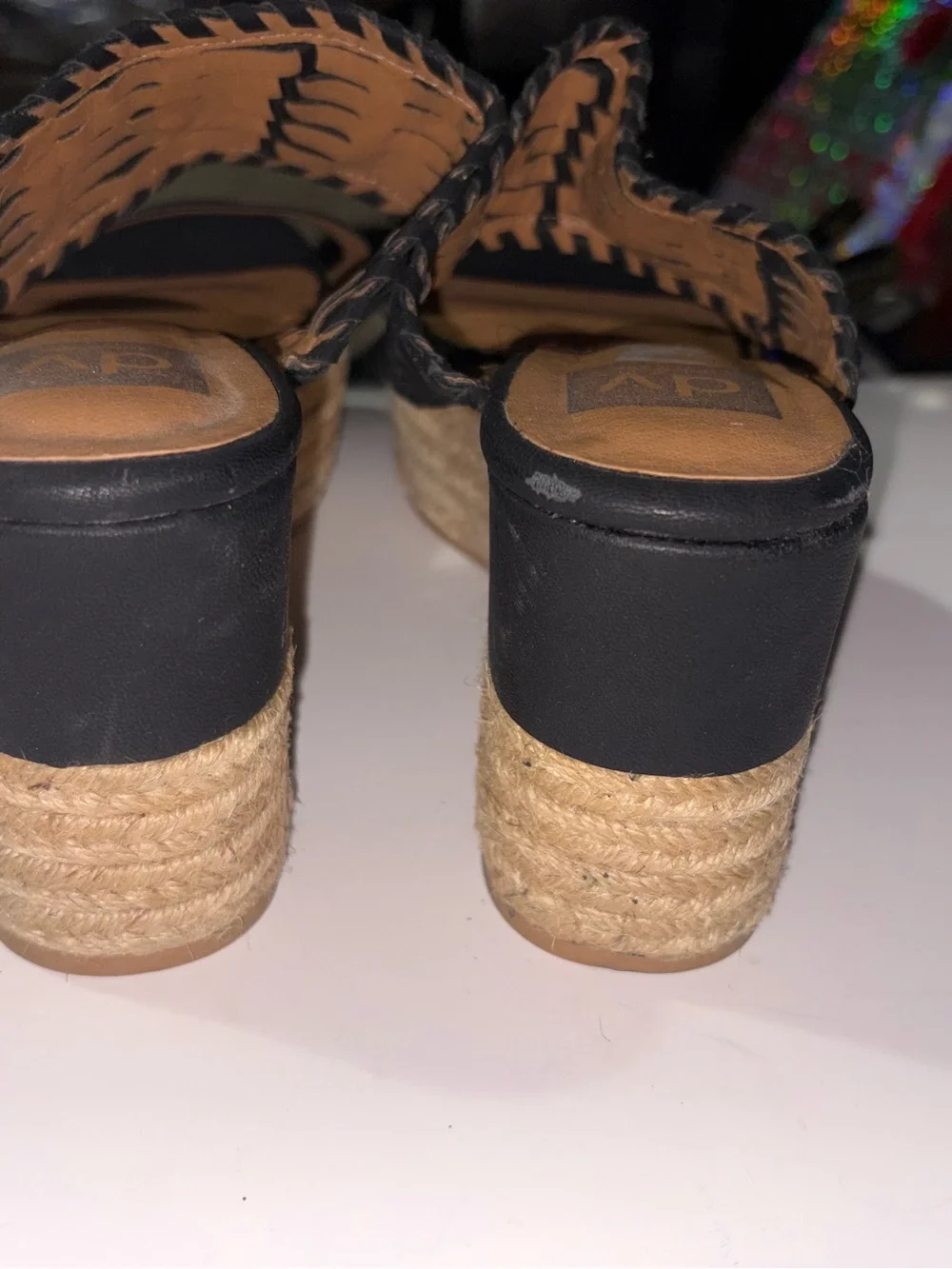DV by Dolce Vita Women’s Black Braided Platform Wedge Sandals Size 9 Espadrille